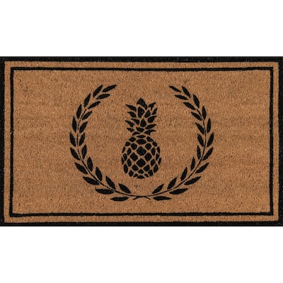 Erin Gates by Momeni Park Pineapple Hand-woven Natural Coir Doormat - 1'6" x 2'6"