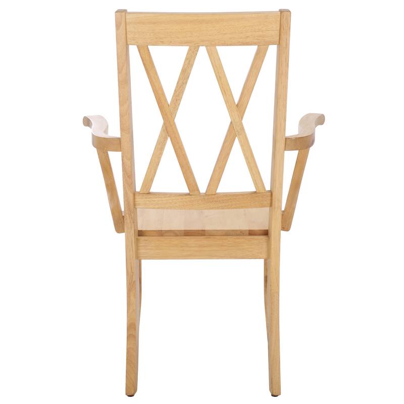 SAFAVIEH HOME Yelena Double X-Back Arm Chair - 18"W x 22"D x 39"H