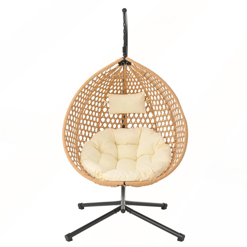 Elegant Outdoor Egg-Shaped Hanging Chair with Stand