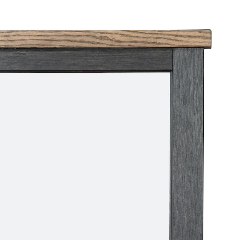 Furniture of America Lucan Farmhouse 2-piece Black Solid Wood Dresser and Mirror Set