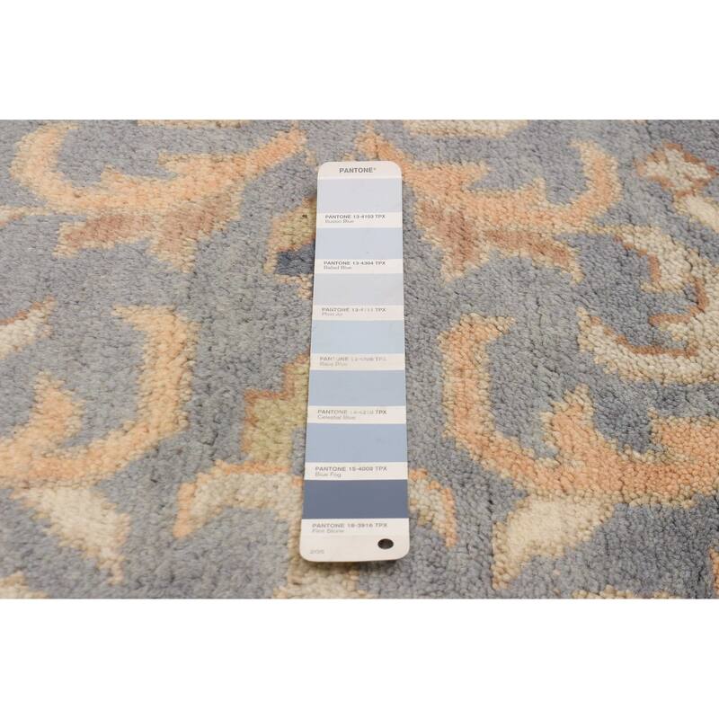 ECARPETGALLERY Hand-knotted Royal Oushak Light Denim Blue Wool Rug - 7'10 x 7'10