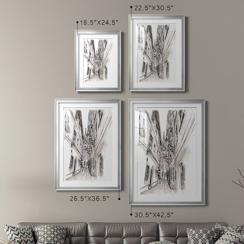 Europe Street Sketches III Premium Framed Print - Ready to Hang