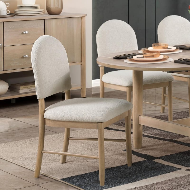 5/7-Piece Classic Luxury Natural Finish Dining Furniture Set with Oval Dining Table and Beige Upholstered Seat Back Chairs