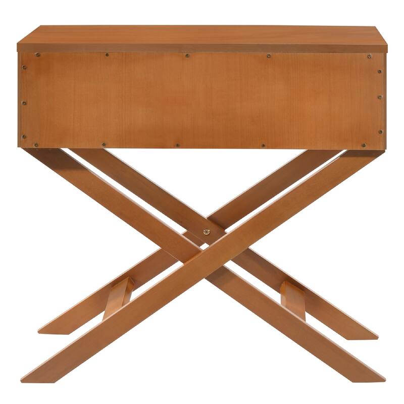 X-Frame Nightstand with Drawer - 27" - Brown