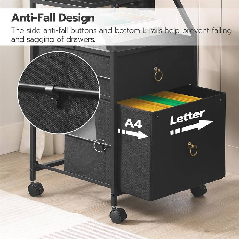 2-Drawer Mobile File Cabinet - 15.7"D x 15.7"W x 26.7"H