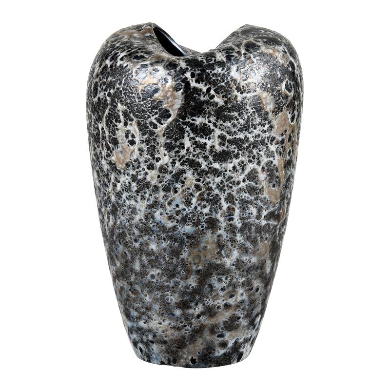 Elk Home Pedraza Marbled Black Glass 6.25 Inch Wide Vase