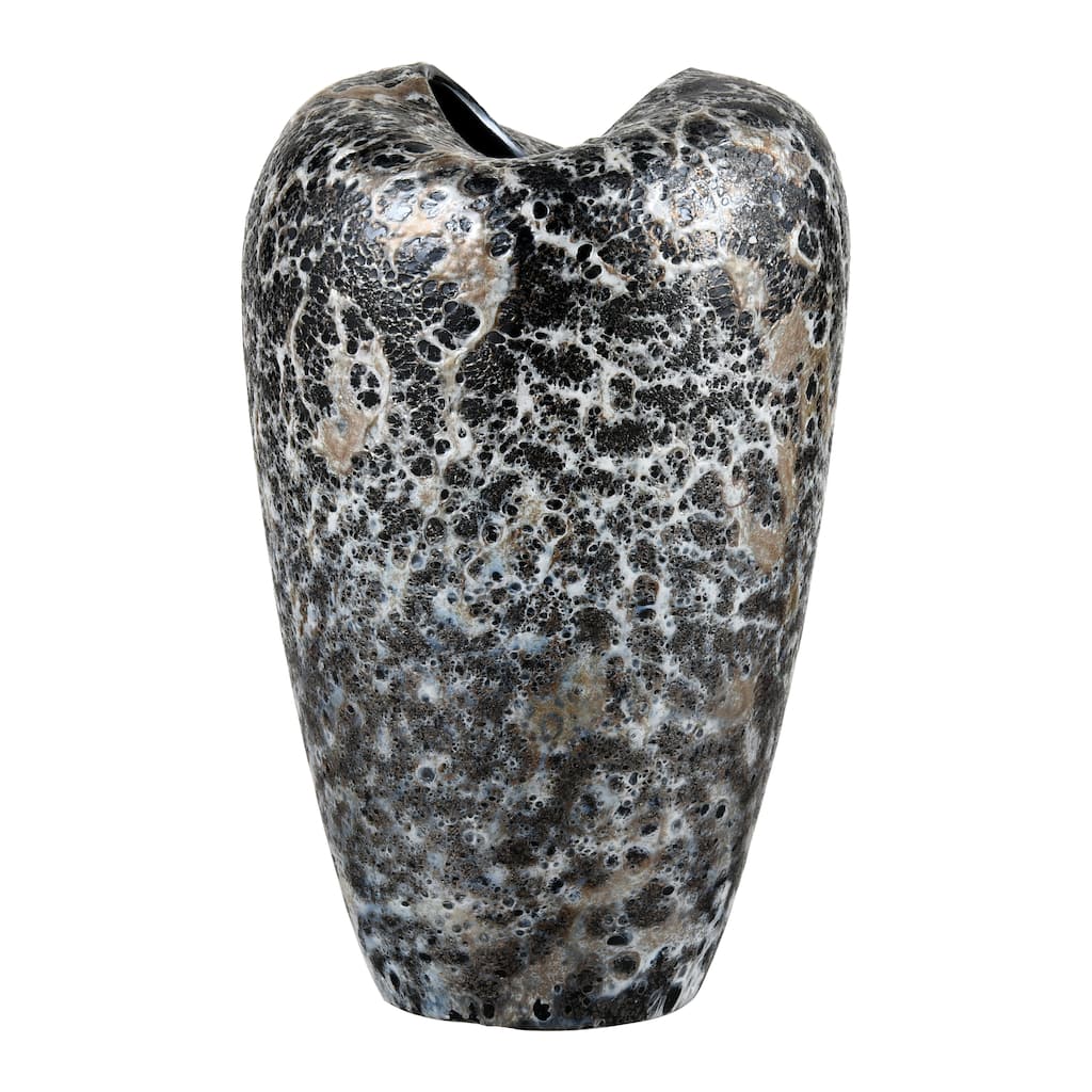 Elk Home Pedraza Marbled Black Glass 6.25 Inch Wide Vase