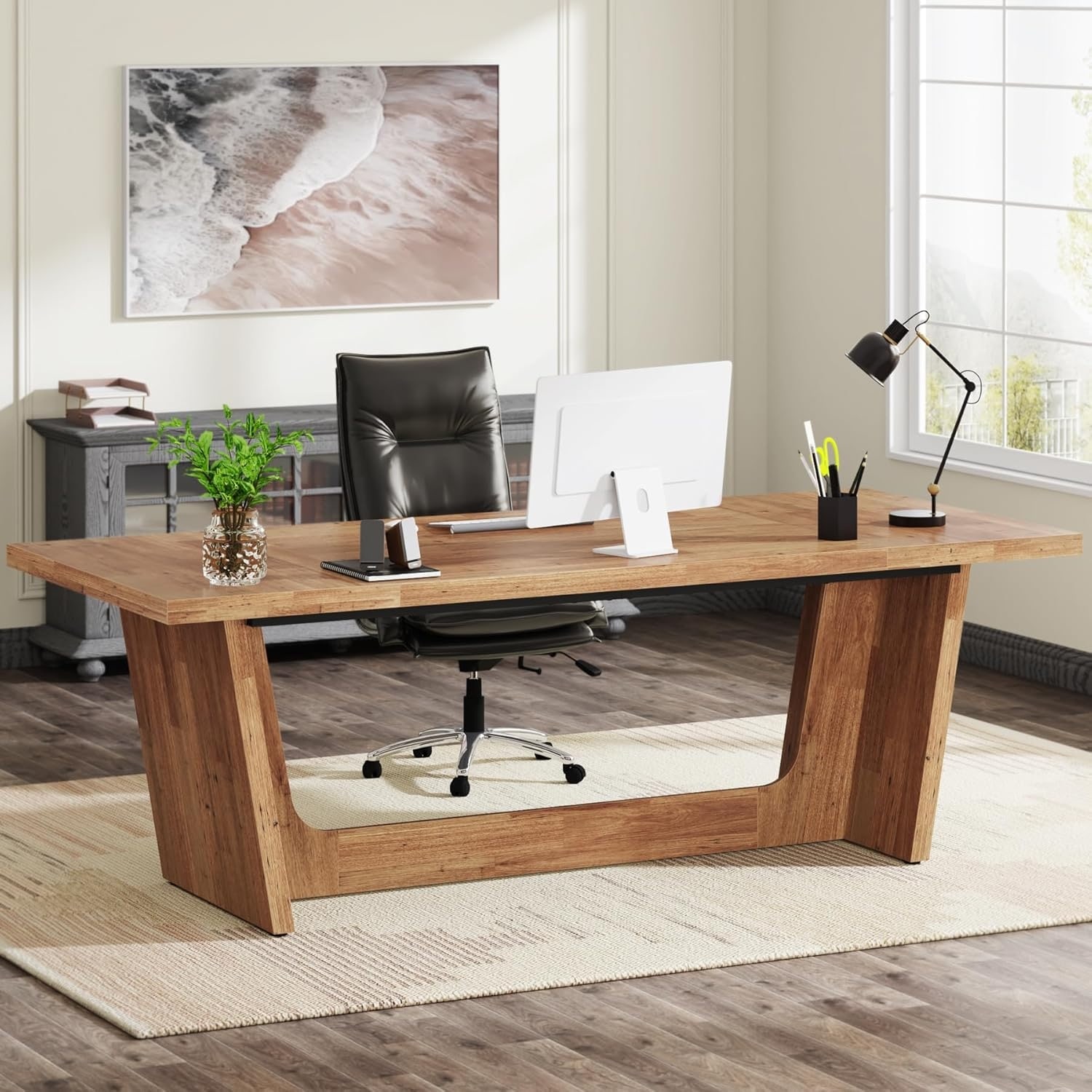 70.87-Inch Executive Computer Desk: Large Home Office Desk