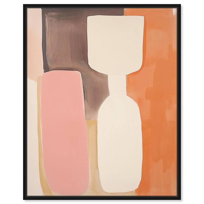 Peach Echoes I Canvas by Art Remedy - 16" x 20" - Black
