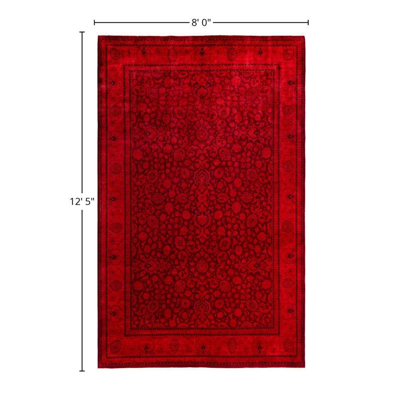 Overdyed One-of-a-Kind Hand-Knotted Area Rug - Red - 8' 0" x 12' 5"