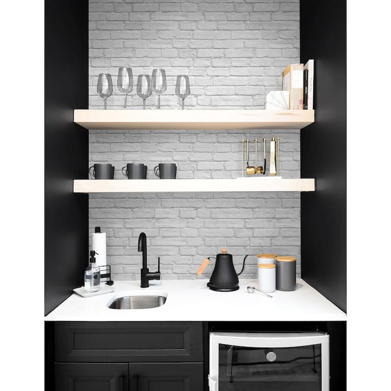 DuPont Tedlar Vintage Brick High Performance Vinyl Unpasted Wallpaper - 27 in. W x 27 ft. L