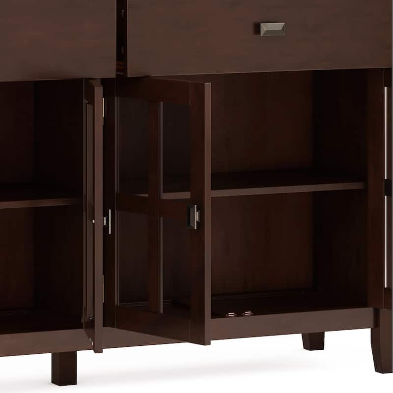WYNDENHALL Stratford 60" Wide Solid Wood Transitional Large 4 Door Sideboard Buffet -  17"d x 60"w x 34"h