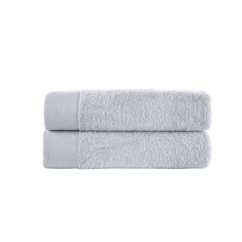 Brooks Brothers Solid Signature 2 pcs Bath Sheets - Silver