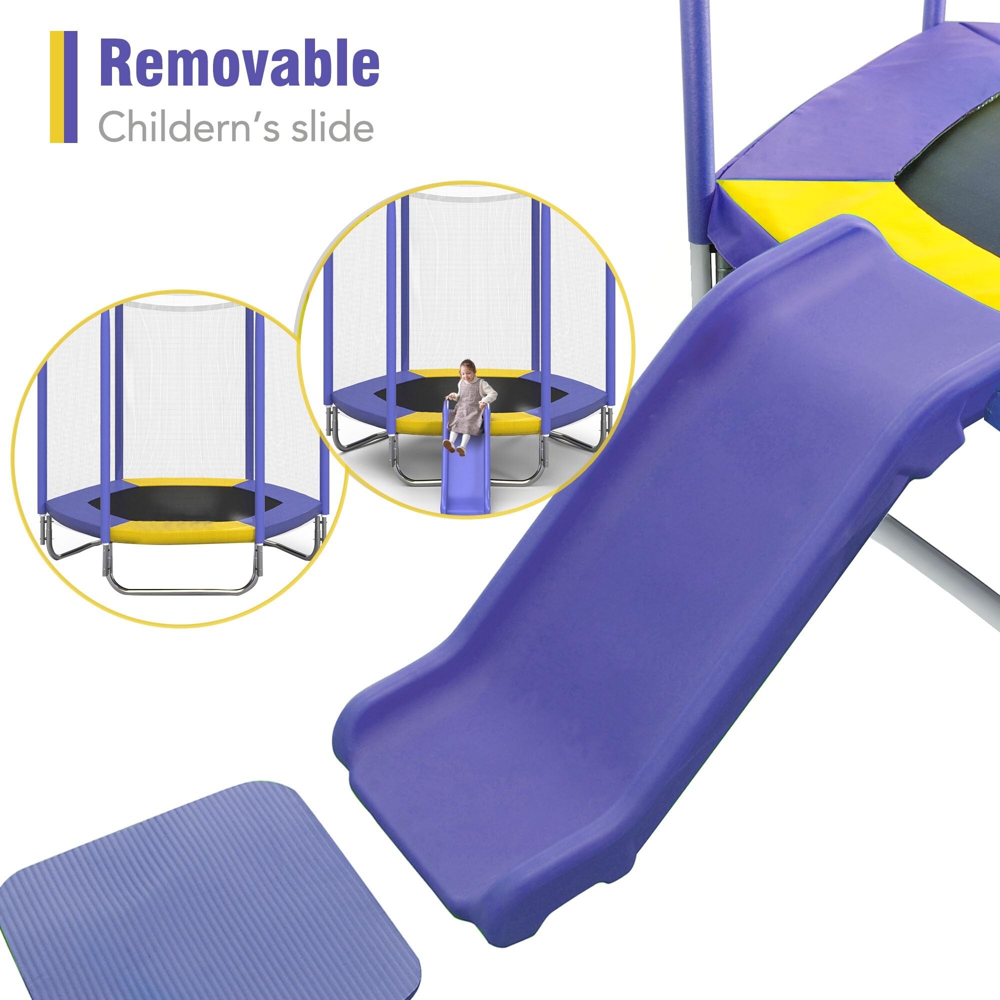 Kids trampoline with slide hot sale