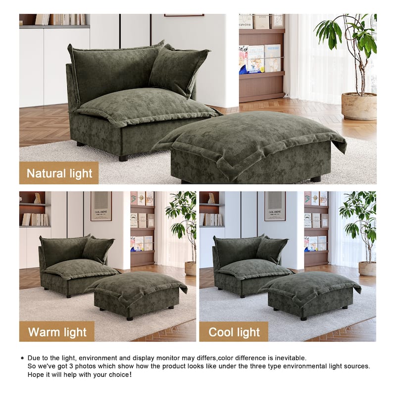 Double Layer Cushion Comfy Cloud Modular Sectional Sofa Set