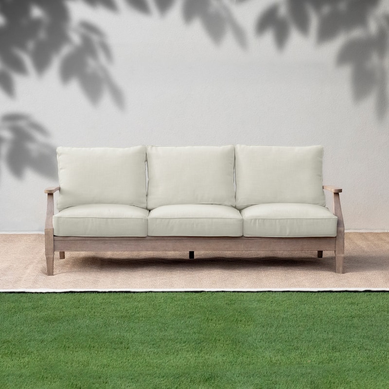 Sorra Home Indoor/Outdoor Deep Seating Sofa Cushion Set - 29 x 27 x 5 Sofa Cushion Set Corded - Ivory