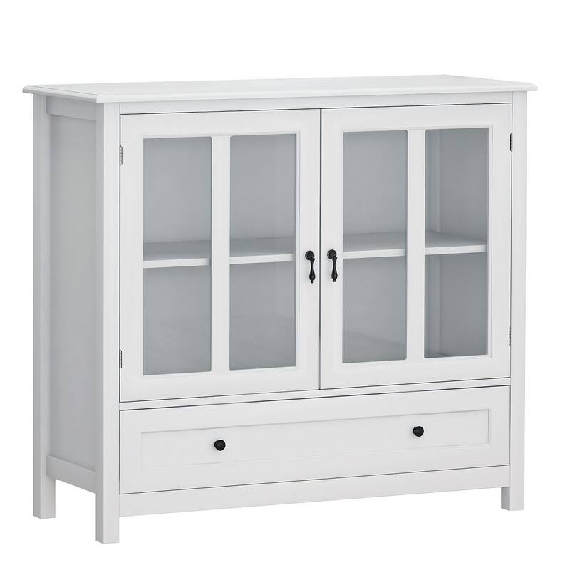 Versatile Storage Cabinet Glass Doors Buffet/Sideboard - 2 Doors