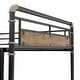 preview thumbnail 47 of 65, Metal Bunk Bed Retro Bed Frame with Ladder and Guardrail, Industrial Detachable Bunkbeds Convertible to 2 Platform Beds Frame