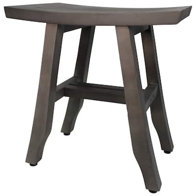 CoastalVogue Satori 18" Teak Shower Bench in Coquina Gray