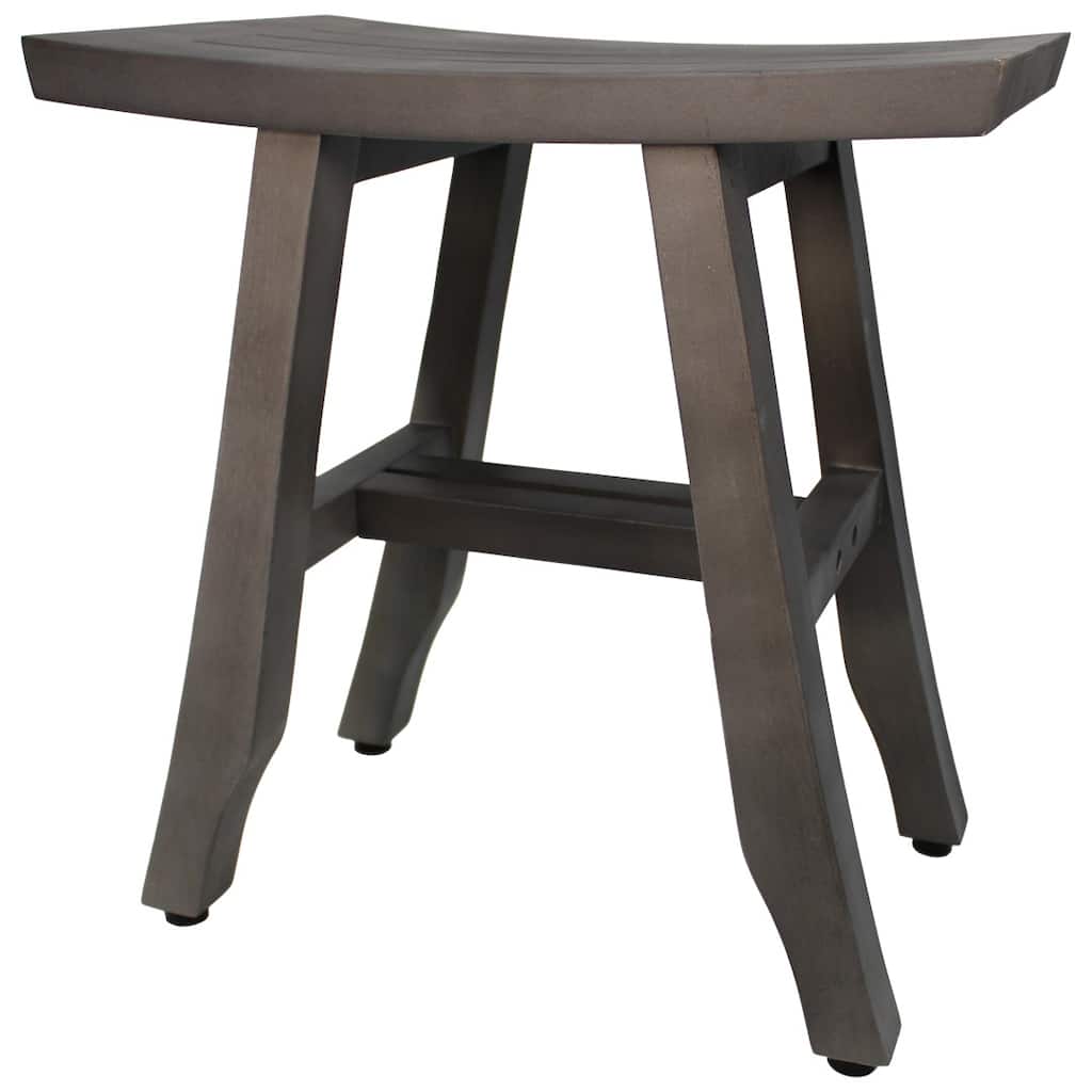 CoastalVogue Satori 18" Teak Shower Bench in Coquina Gray