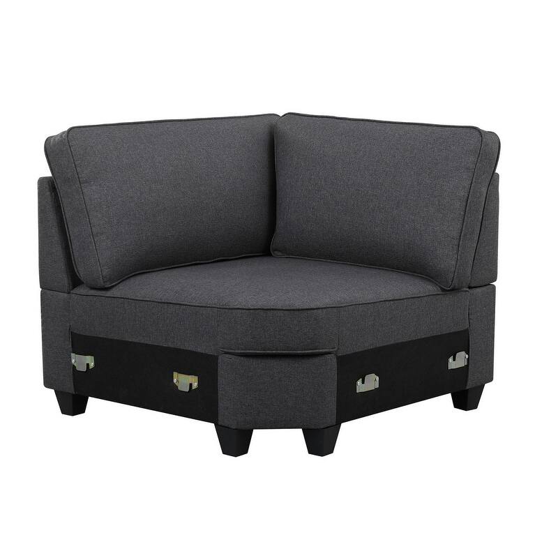 Leo Light 125-inch 8Pc Modular L-Shape Sectional Sofa and Ottoman