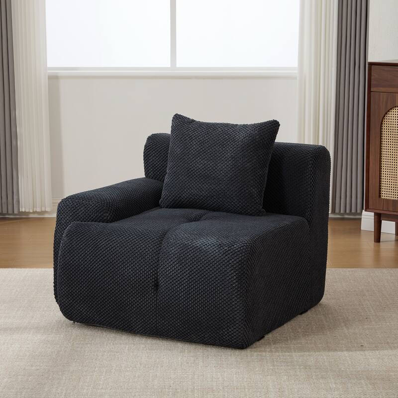 73.2"W Modern Upholstered Loveseat Sofa with 2 Pillows,Fluffy Compressed Sofa, No assembly required