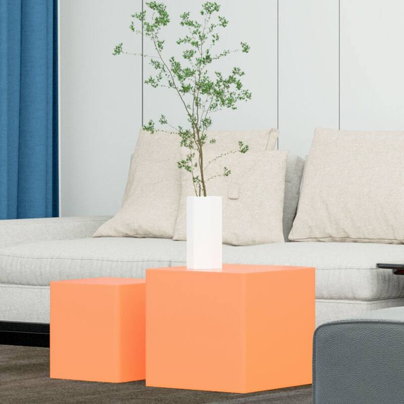 Modern Glam Square Nesting Coffee End Side Table for Living Room(Set of 2)