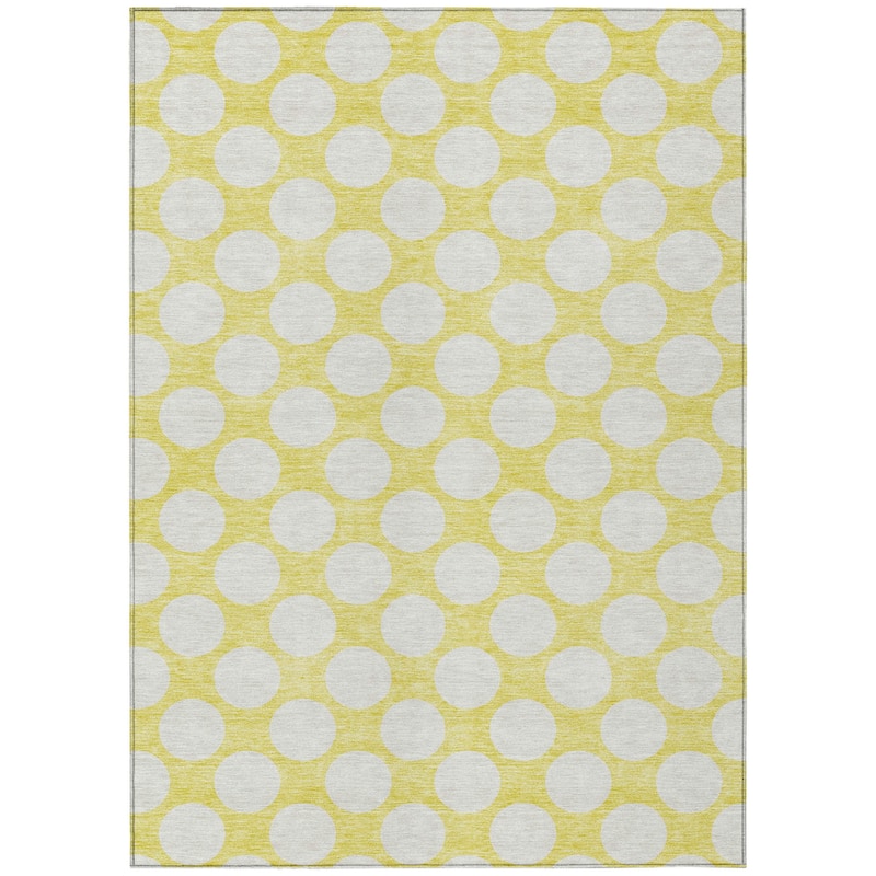 HomeRoots Polka Dot Transitional Rectangle Outdoor Rug
