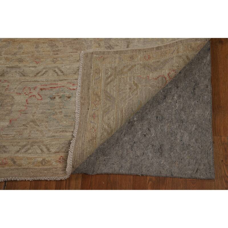 Hand Knotted Oriental 100% Wool Carpet Transitional All-Over Brown Oushak Area Rug - 13' 9'' X 10' 3''