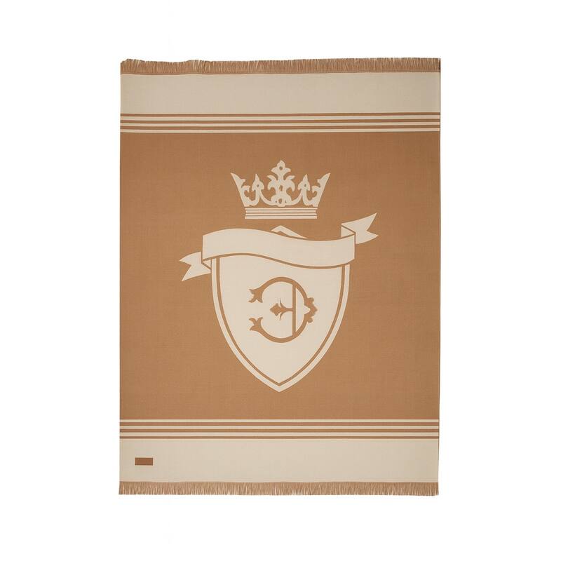 HomeRoots 54" X 74" Taupe Wool Acrylic Blend Woven Throw Blanket