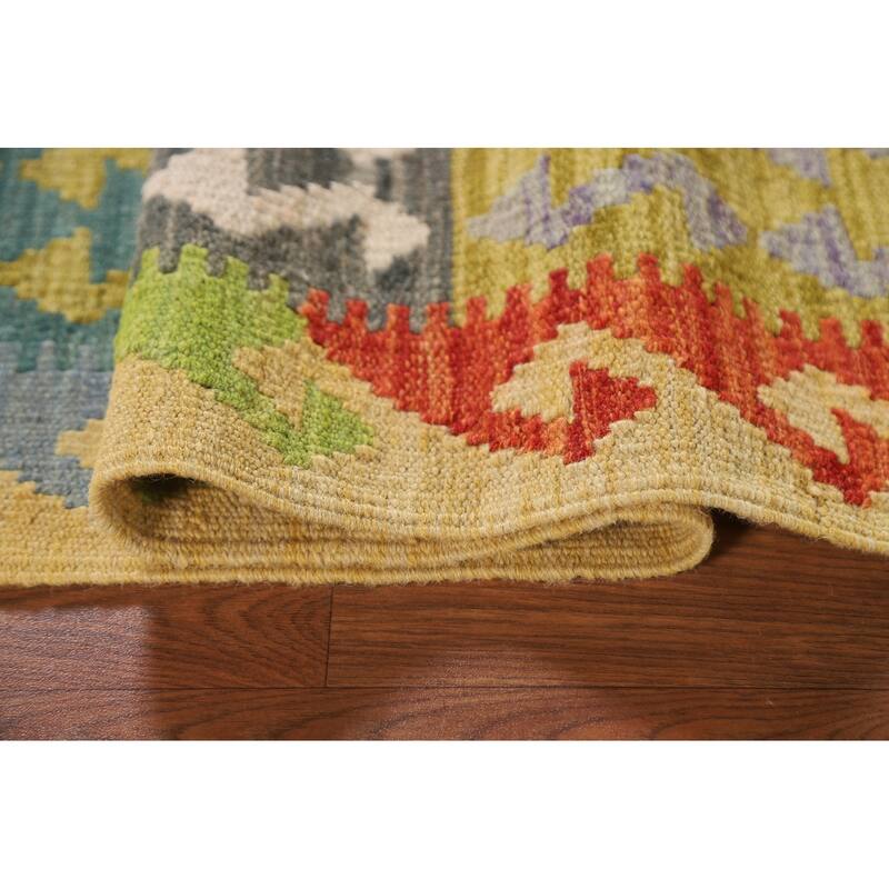 Multicolor Kilim Oriental Area Rug Hand-Woven Wool Carpet - 3'3"x 5'1"