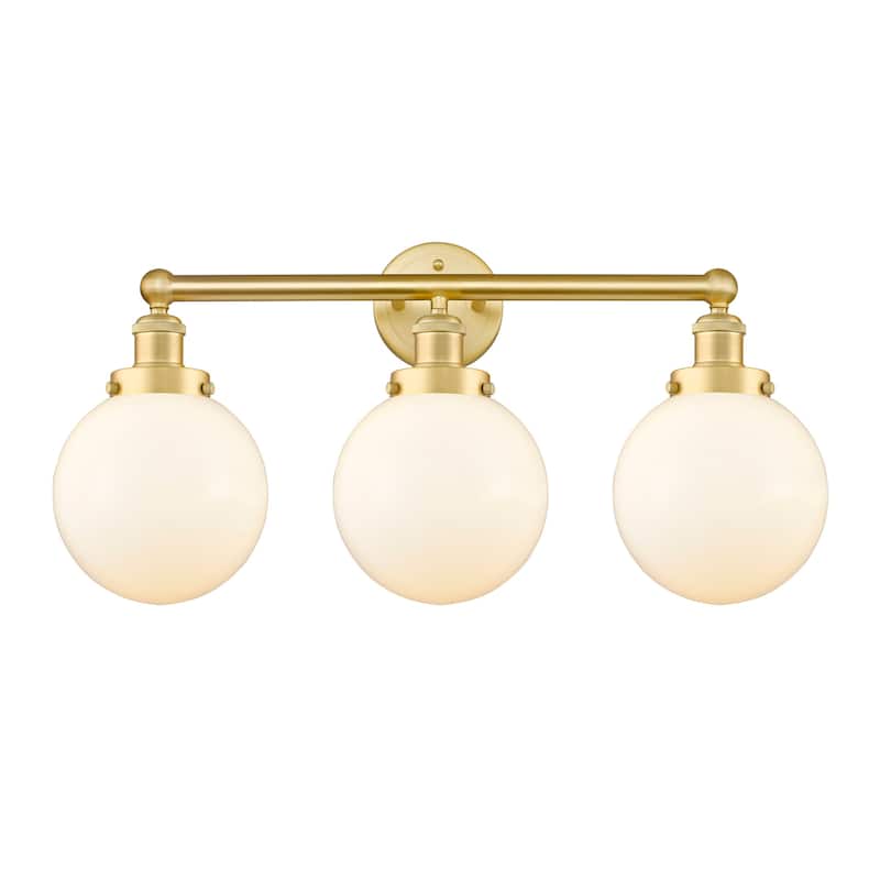 Innovations Lighting 616-3W-10-25 Beacon Vanity Beacon 3 Light 25" - Satin Gold / Matte White