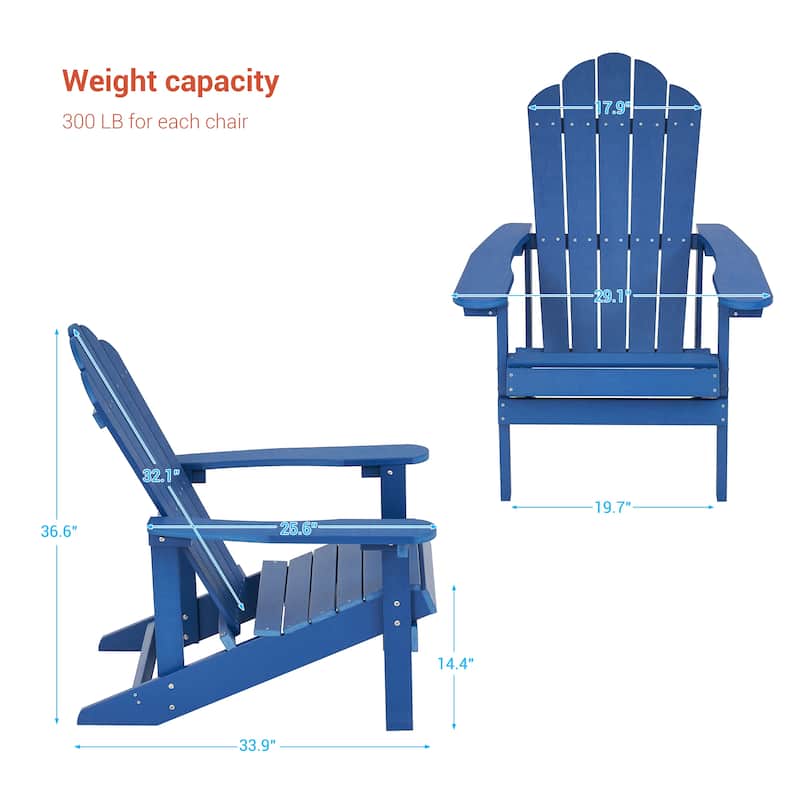 BONOSUKI Outdoor Adirondack Chair,HIPS Wooden-Like Finish Single Chair