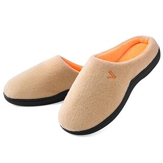 Shop Vonmay Women S Slippers Slip On House Shoes Two Tone Memory Foam Indoor Outdoor Overstock 25737200 Small 5 6 Tan