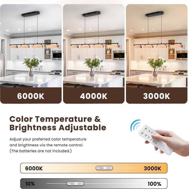 Lights Rustic Dimmable Pendant for Kitchen Island Over Dining Table