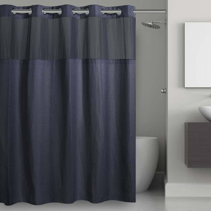 Hookless Waffle Shower Curtain - Navy
