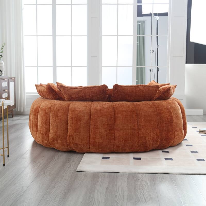Comfortable Oversized Double Loaf High Back Round Sofa Bed with Armrests