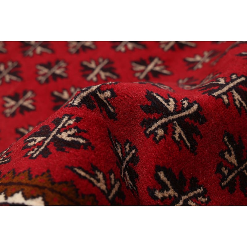 ECARPETGALLERY Hand-knotted Teimani Red Wool Rug - 3'3 x 6'2