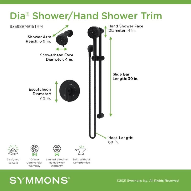 Symmons S3598B15TRM Dia HydroMersion Pressure Balanced Shower System