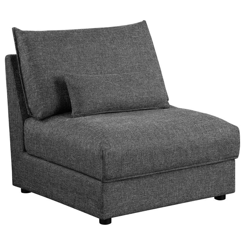 Sasha Upholstered Armless Chair Barely Black - Barely Black