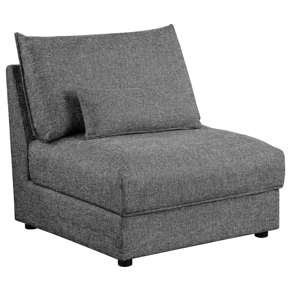 Sasha Upholstered Armless Chair Barely Black