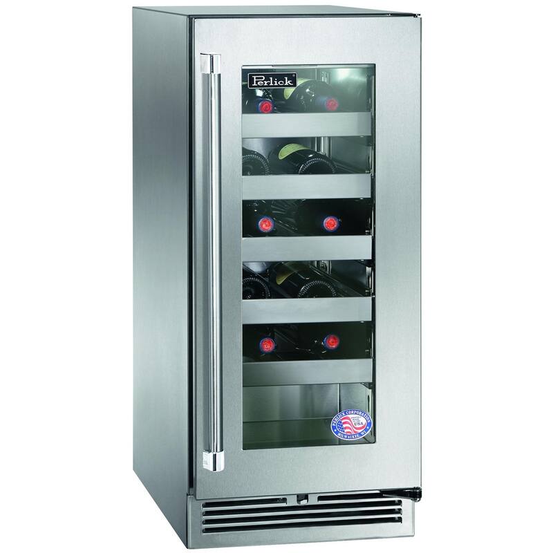 Perlick 15 Inch Wide 20 Bottle Capacity Built-In Wine Cooler with Left