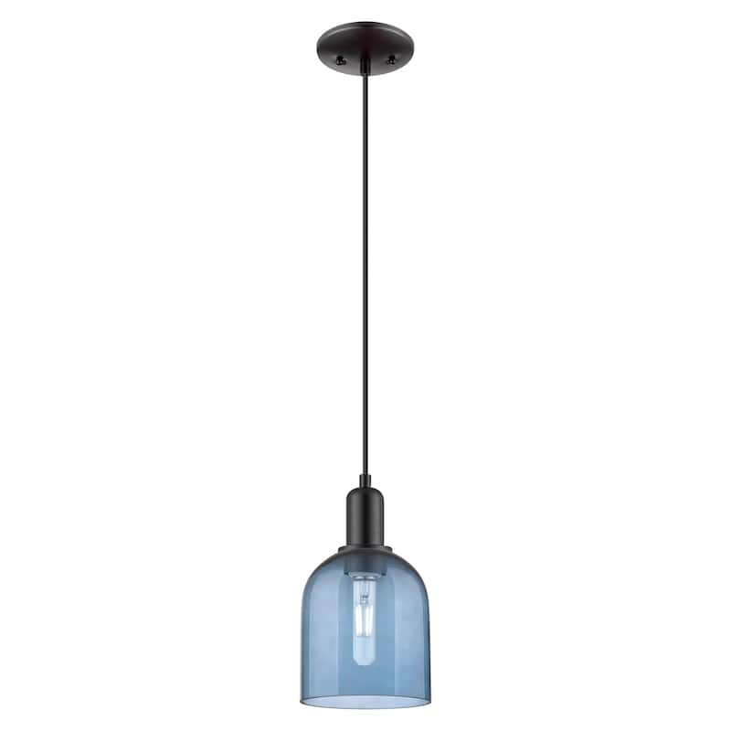 Innovations Lighting Endless Possibilities Arcadia - Bella - 1 Light 6" Cord Hung Mini Pendant - Blue/Matte Black