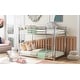 preview thumbnail 17 of 33, Modern Simple Style Twin over Twin Bunk Bed with Build-In Ladder,Metal Low Bunk Bed with Safety Guaranteed