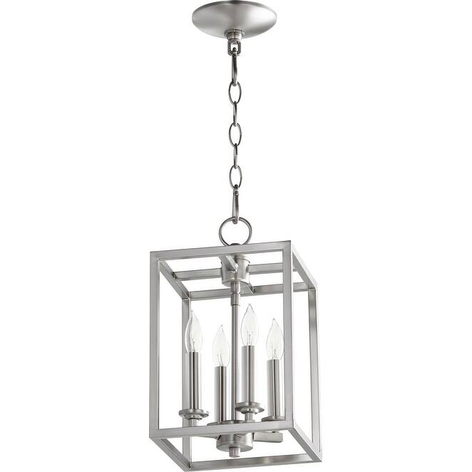 Quorum International 4 Light 8" Wide Taper Candle Chandelier - Satin Nickel