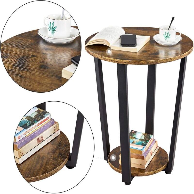 End Table for Living Room Set of 2 - 19.7"D x 19.7"W x 22.2"H