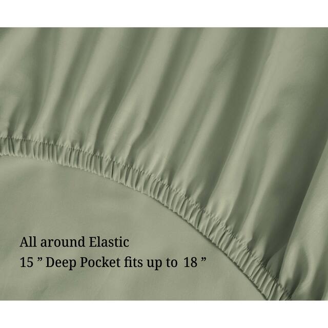 Miranda Haus 700 Thread Count Egyptian Cotton Solid Deep Pocket Sheet Set