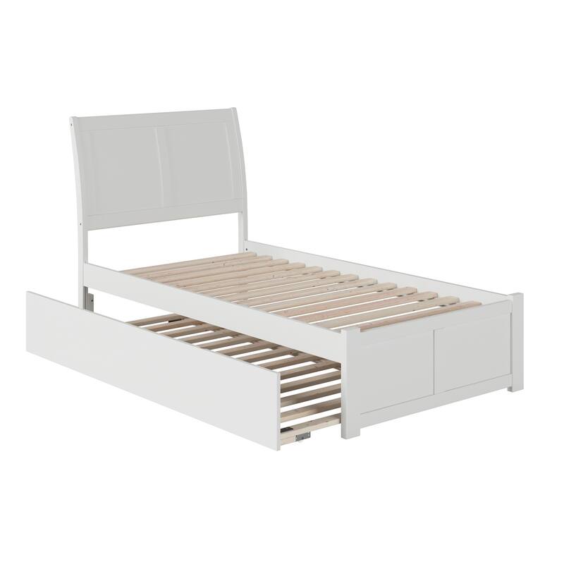 Portland Platform Bed with Footboard and Twin XL Trundle