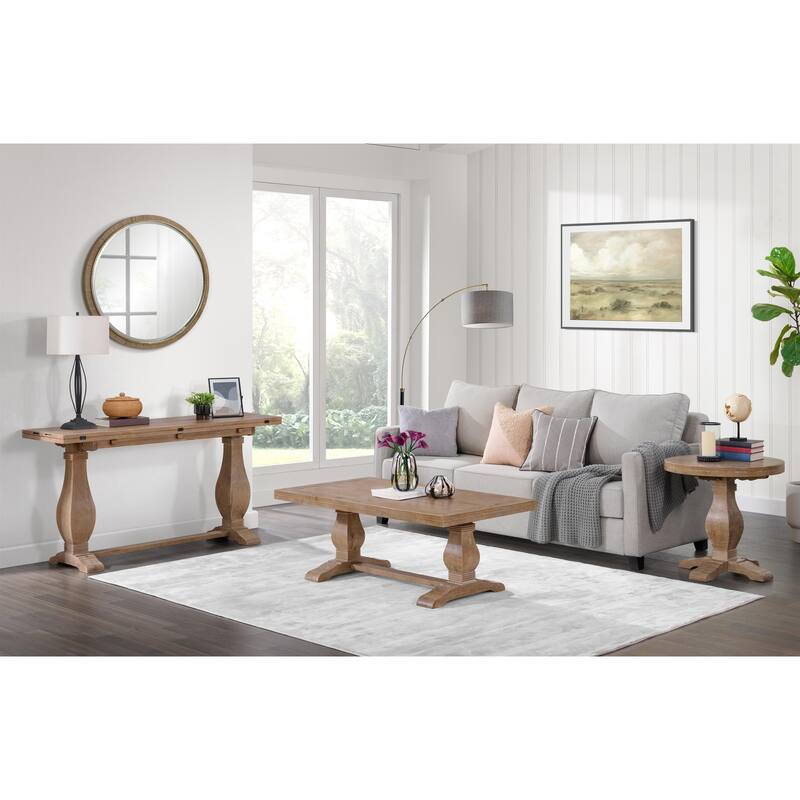 Napa 26" Wide Solid Wood Round Pedestal End Table