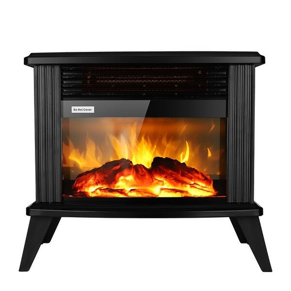 1500W 14-inches Small Vertical Fireplace, Black - On Sale - Bed Bath u0026  Beyond - 32587123